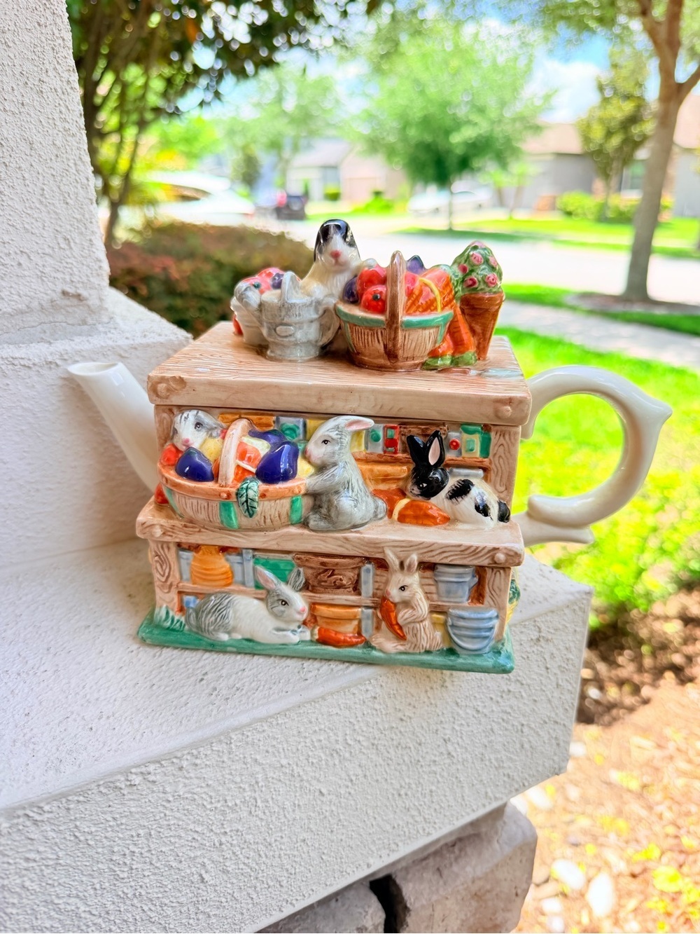 Fitz and Floyd Bountiful Bunnies Teapot Vintage